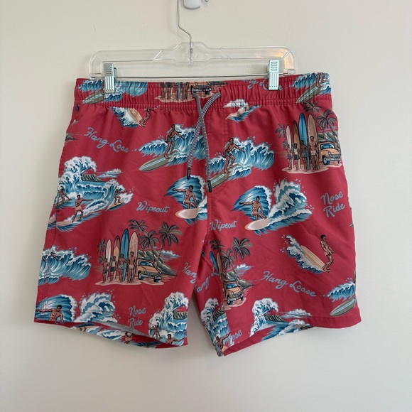 Reyn Spooner Board Shorts Swim Trunks Mens Large 7” Inseam Lined Hawaiian Floral - Picture 1 of 10